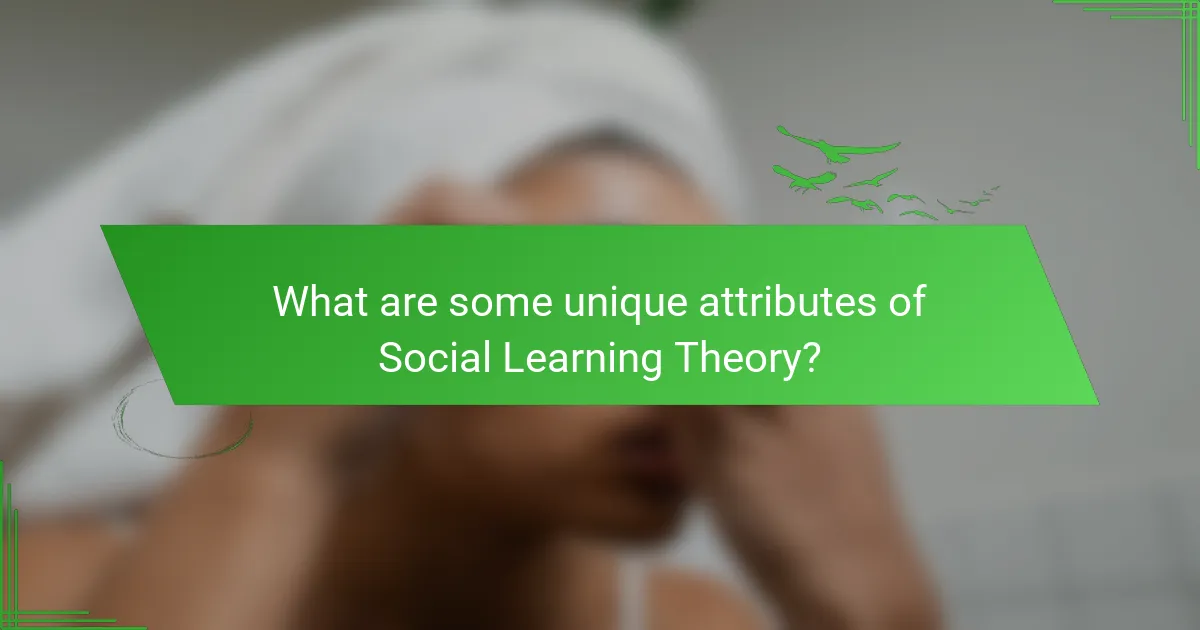 What are some unique attributes of Social Learning Theory?