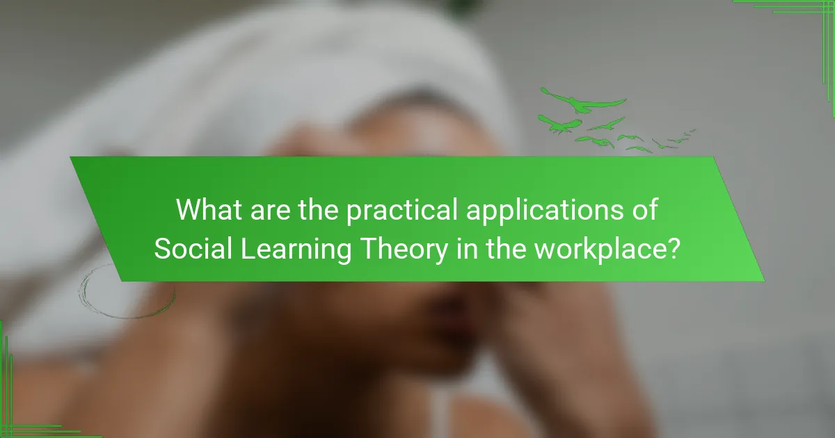 What are the practical applications of Social Learning Theory in the workplace?