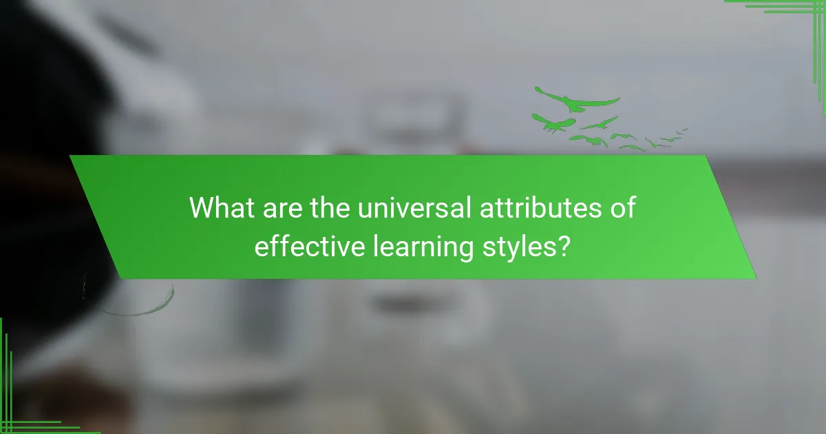 What are the universal attributes of effective learning styles?