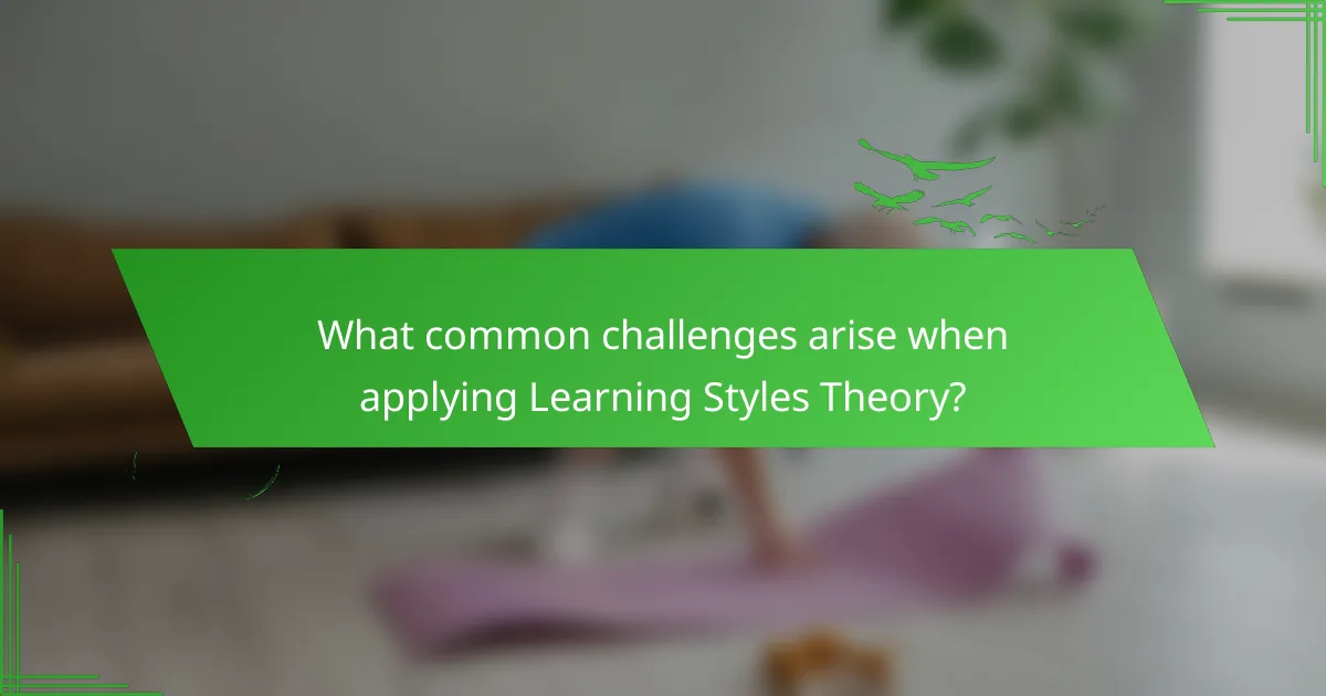 What common challenges arise when applying Learning Styles Theory?