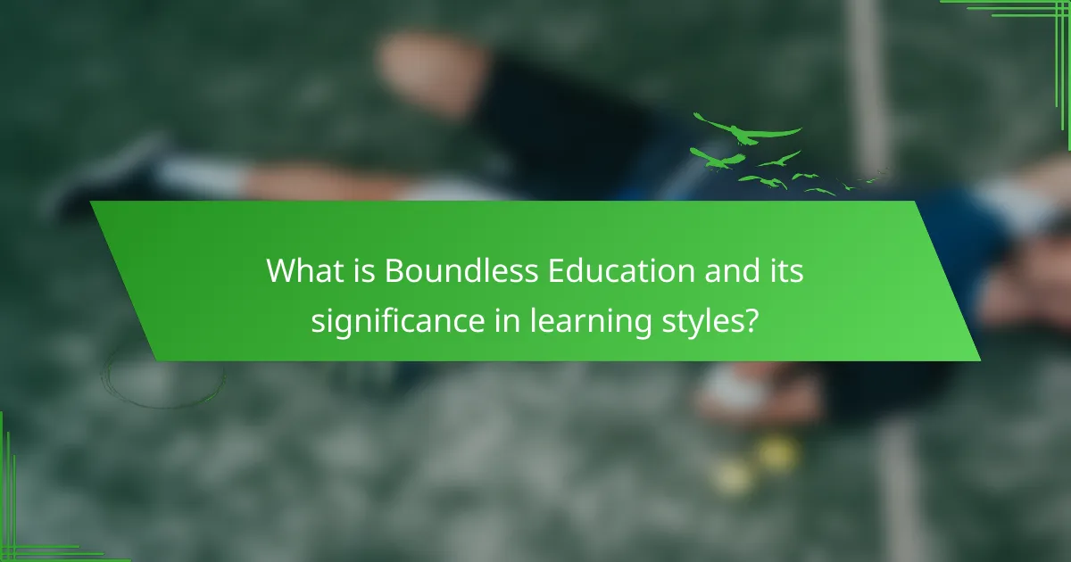 What is Boundless Education and its significance in learning styles?