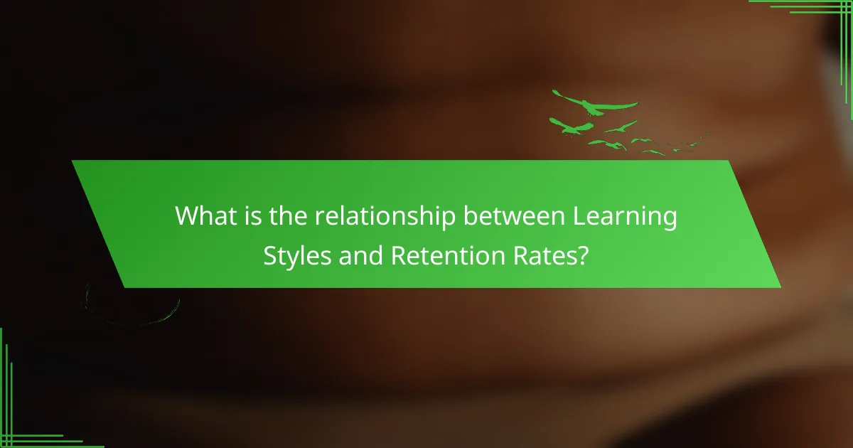 What is the relationship between Learning Styles and Retention Rates?