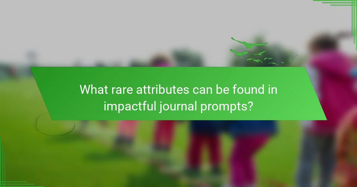 What rare attributes can be found in impactful journal prompts?