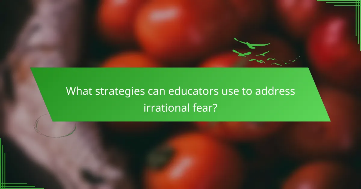 What strategies can educators use to address irrational fear?