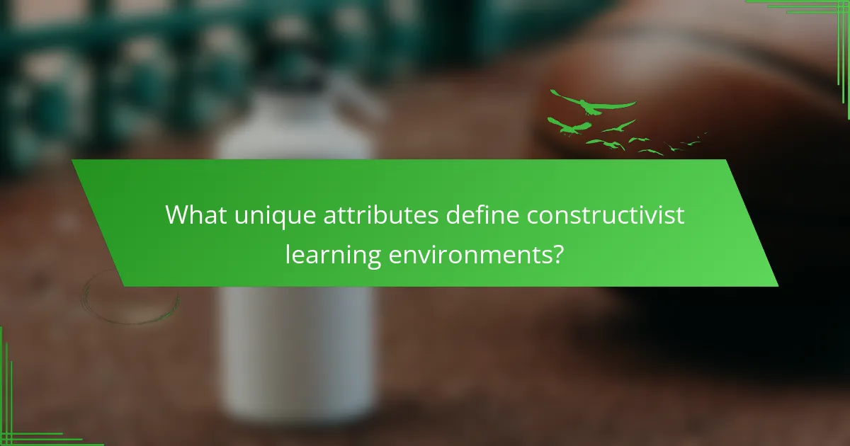 What unique attributes define constructivist learning environments?