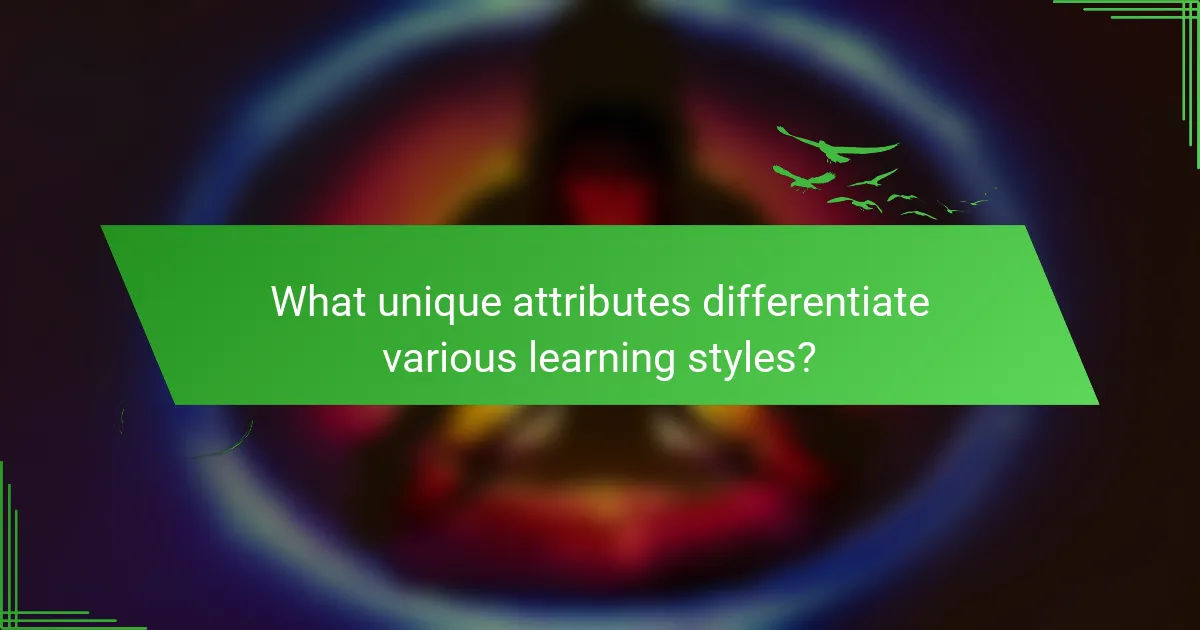 What unique attributes differentiate various learning styles?