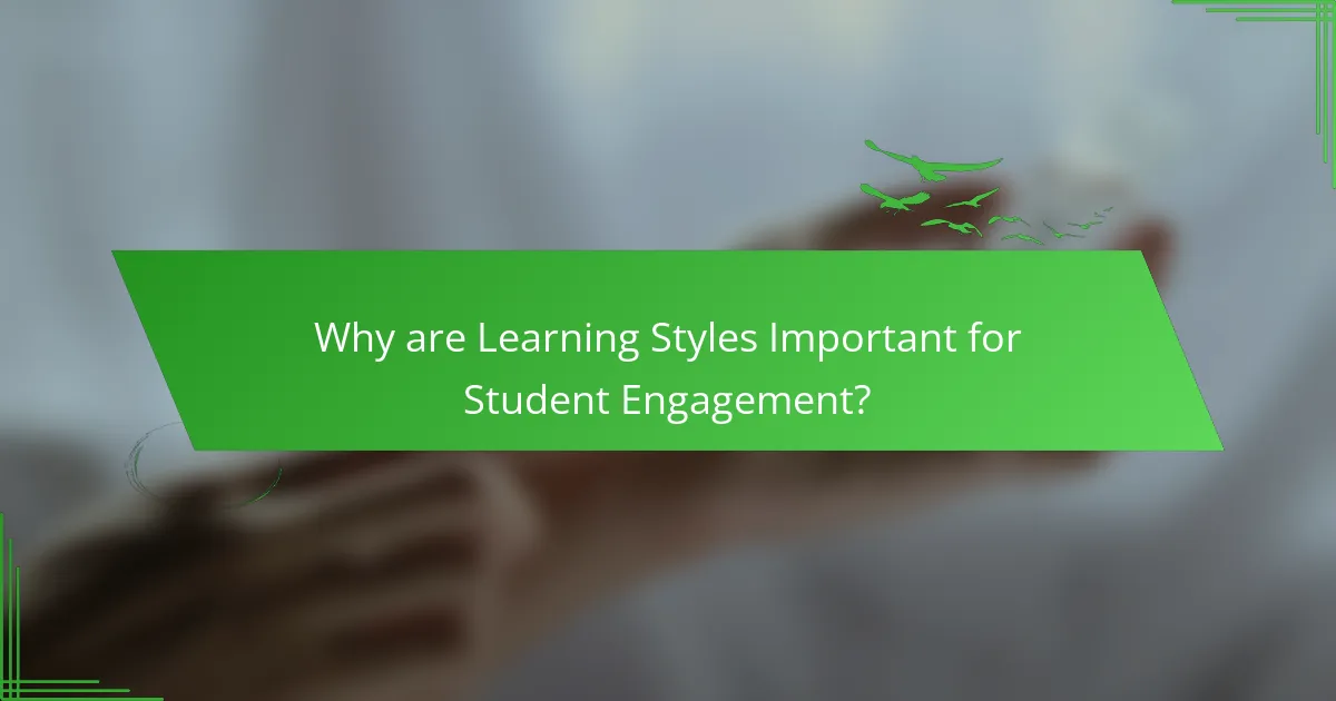 Why are Learning Styles Important for Student Engagement?